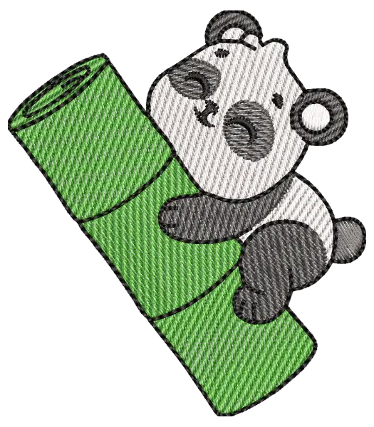Matriz de Bordado Panda no Bambu